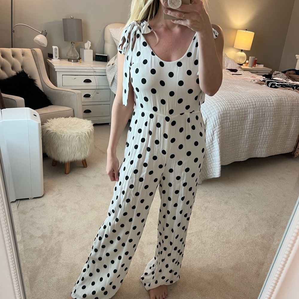 Lovers + Friends Polka Dot Jumpsuit in White and Black